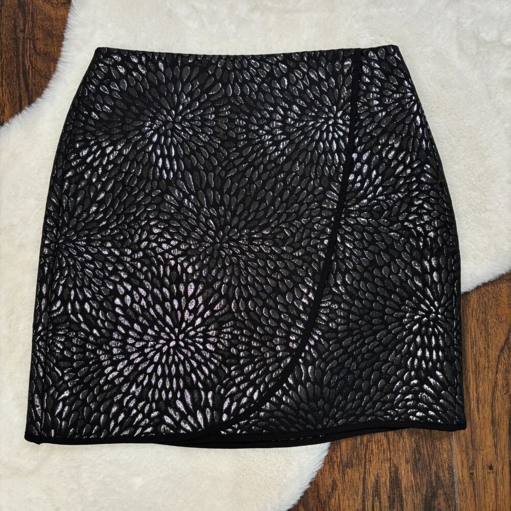 LOFT Skirt 2P Black Metallic 2‎ Petite Women's - Picture 2 of 12